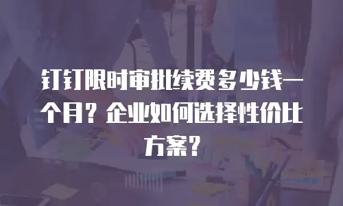 钉钉限时审批续费多少钱一个月？企业如何选择性价比方案？
