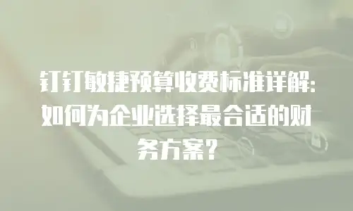 钉钉敏捷预算收费标准详解：如何为企业选择最合适的财务方案？