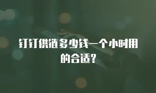 钉钉供链多少钱一个小时用的合适？