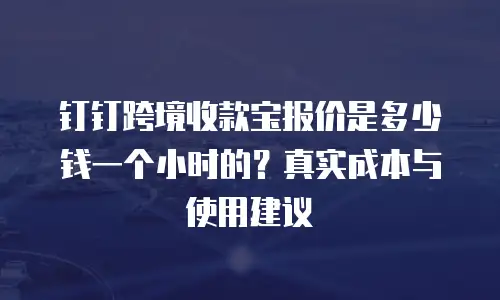钉钉跨境收款宝报价是多少钱一个小时的？真实成本与使用建议
