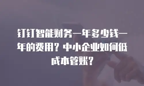 钉钉智能财务一年多少钱一年的费用？中小企业如何低成本管账？