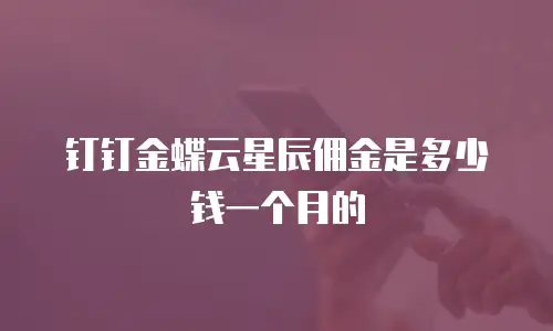 钉钉金蝶云星辰佣金是多少钱一个月的