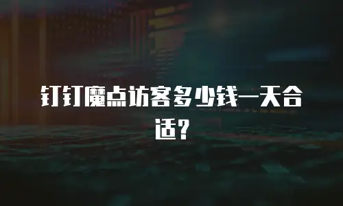 钉钉魔点访客多少钱一天合适？