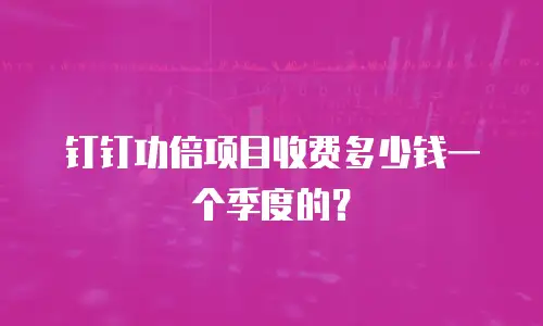 钉钉功倍项目收费多少钱一个季度的？