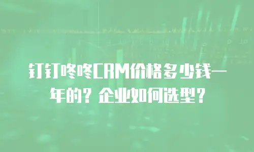 钉钉咚咚CRM价格多少钱一年的？企业如何选型？
