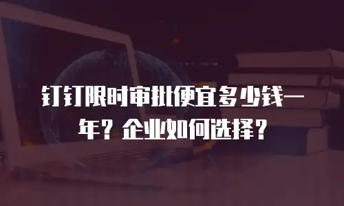 钉钉限时审批便宜多少钱一年？企业如何选择？
