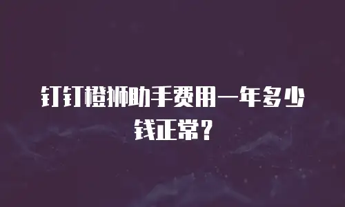 钉钉橙狮助手费用一年多少钱正常？