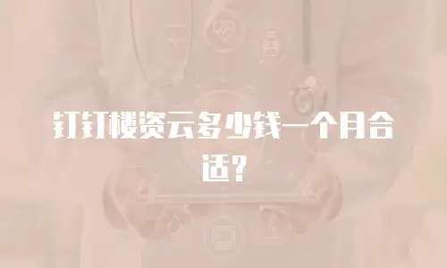 钉钉楼资云多少钱一个月合适？
