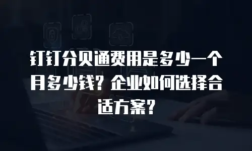 钉钉分贝通费用是多少一个月多少钱？企业如何选择合适方案？