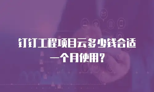 钉钉工程项目云多少钱合适一个月使用？