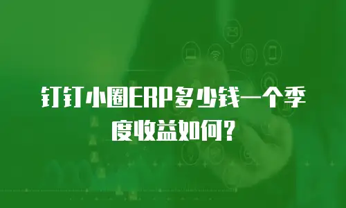 钉钉小圈ERP多少钱一个季度收益如何？