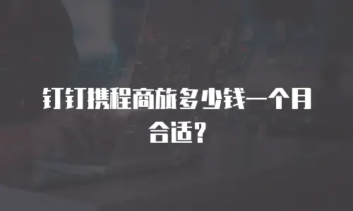 钉钉携程商旅多少钱一个月合适？