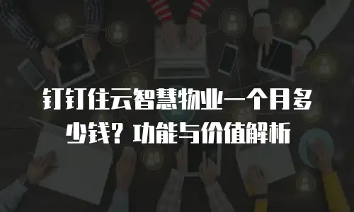 钉钉住云智慧物业一个月多少钱？功能与价值解析