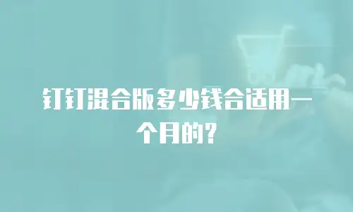 钉钉混合版多少钱合适用一个月的？