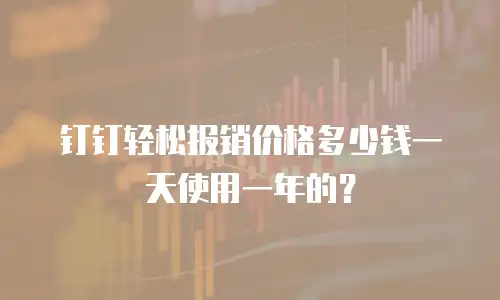 钉钉轻松报销价格多少钱一天使用一年的？