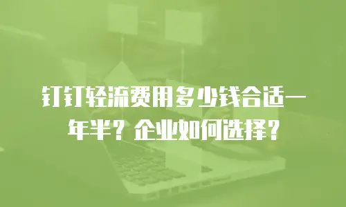 钉钉轻流费用多少钱合适一年半？企业如何选择？