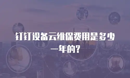 钉钉设备云维保费用是多少一年的？