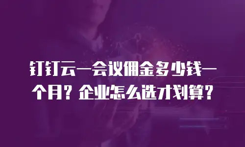 钉钉云一会议佣金多少钱一个月？企业怎么选才划算？