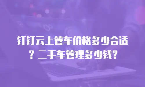 钉钉云上管车价格多少合适？二手车管理多少钱？