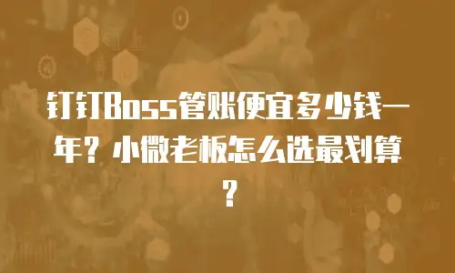 钉钉Boss管账便宜多少钱一年？小微老板怎么选最划算？