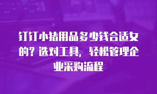 钉钉小猪用品多少钱合适女的？选对工具，轻松管理企业采购流程