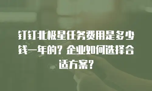 钉钉北极星任务费用是多少钱一年的？企业如何选择合适方案？