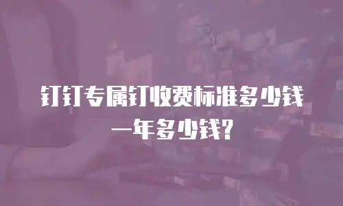钉钉专属钉收费标准多少钱一年多少钱？