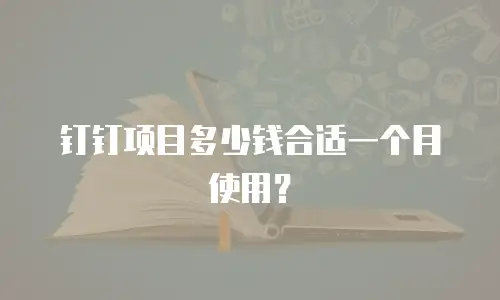 钉钉项目多少钱合适一个月使用？