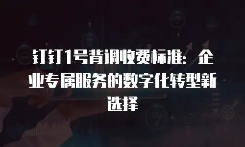 钉钉1号背调收费标准：企业专属服务的数字化转型新选择