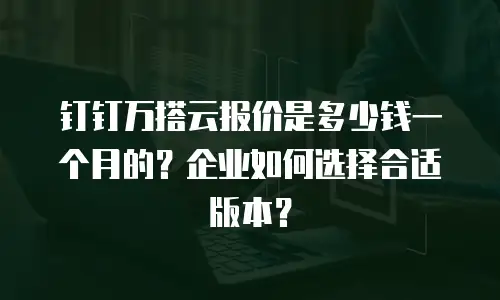 钉钉万搭云报价是多少钱一个月的？企业如何选择合适版本？