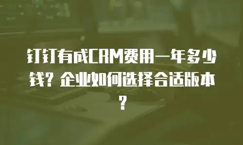 钉钉有成CRM费用一年多少钱？企业如何选择合适版本？