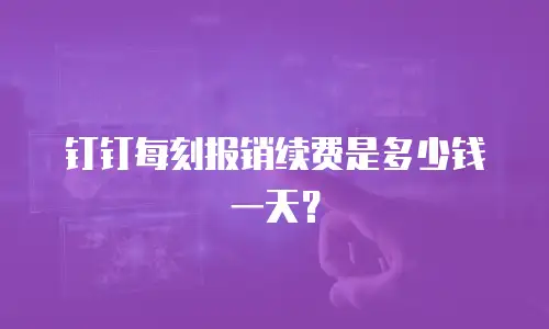 钉钉每刻报销续费是多少钱一天？