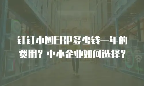 钉钉小圈ERP多少钱一年的费用？中小企业如何选择？