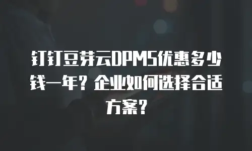 钉钉豆芽云DPMS优惠多少钱一年？企业如何选择合适方案？