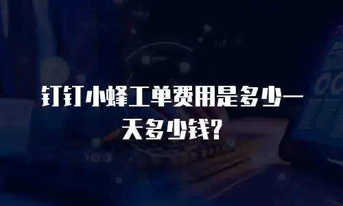 钉钉小蜂工单费用是多少一天多少钱？
