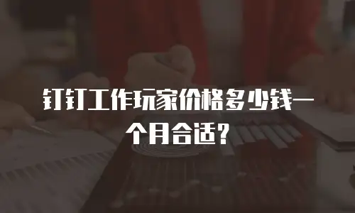 钉钉工作玩家价格多少钱一个月合适？