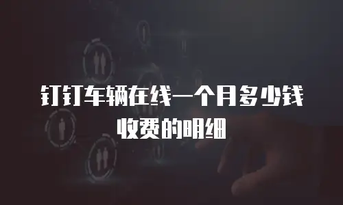 钉钉车辆在线一个月多少钱收费的明细