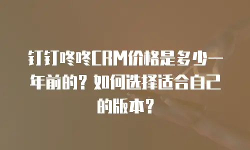 钉钉咚咚CRM价格是多少一年前的？如何选择适合自己的版本？