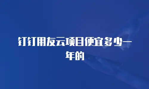 钉钉用友云项目便宜多少一年的