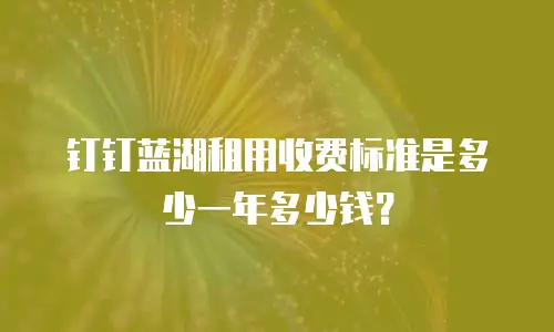 钉钉蓝湖租用收费标准是多少一年多少钱？