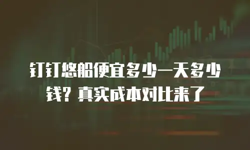 钉钉悠船便宜多少一天多少钱？真实成本对比来了