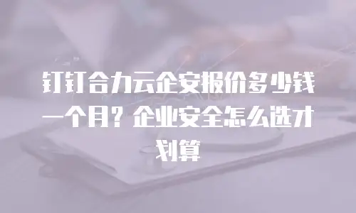 钉钉合力云企安报价多少钱一个月？企业安全怎么选才划算