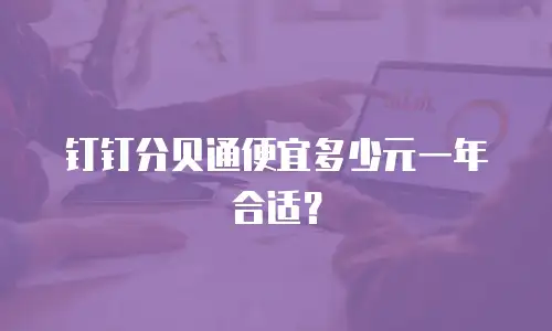 钉钉分贝通便宜多少元一年合适？