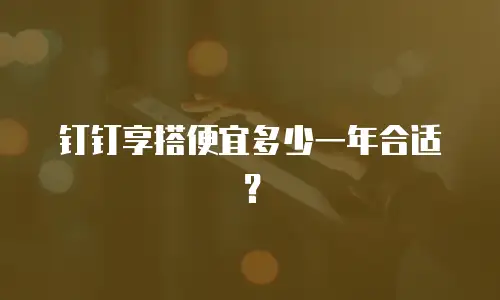 钉钉享搭便宜多少一年合适？