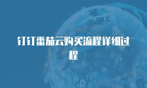 钉钉番茄云购买流程详细过程