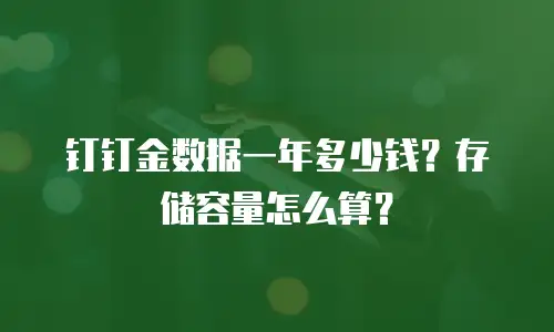 钉钉金数据一年多少钱？存储容量怎么算？