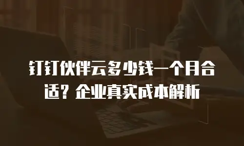 钉钉伙伴云多少钱一个月合适？企业真实成本解析