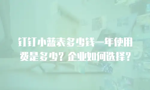 钉钉小蓝表多少钱一年使用费是多少？企业如何选择？