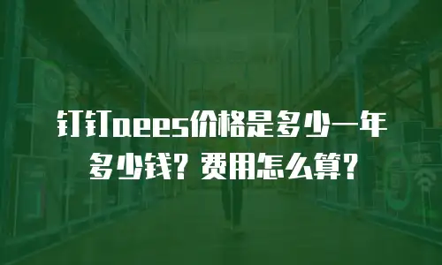钉钉aees价格是多少一年多少钱？费用怎么算？