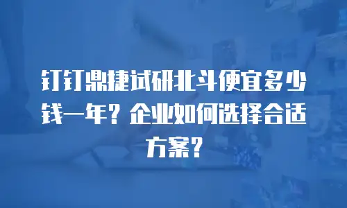 钉钉鼎捷试研北斗便宜多少钱一年？企业如何选择合适方案？